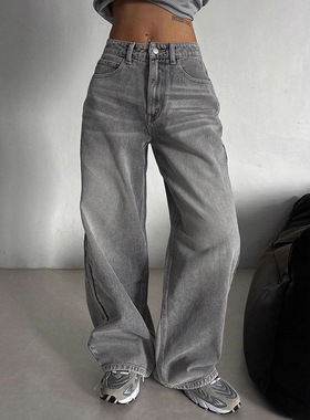Retro jeans women's high waisted fashionable pants 时尚裤子