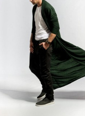 Men's mature long windbreaker casual fashion top 男式上衣