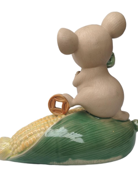 石湾陶瓷公仔动物生肖鼠送礼家居装饰摆件纯手工客厅80后新年桌面