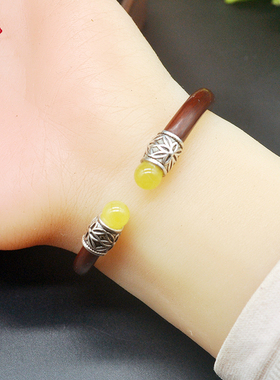 鸡血藤手镯西藏鸡血藤手镯民族风