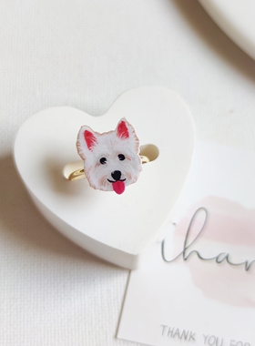 可爱小狗食指戒开口趣味动物戒指