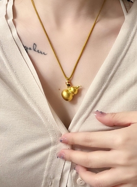 金包银古法福禄葫芦项链王嘉尔同款本命年转运珠项链男女情侣同款