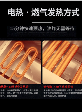 商用燃气控温炸炉煤气油炸锅天然气调温油炸箱台式恒温摆摊油炸机