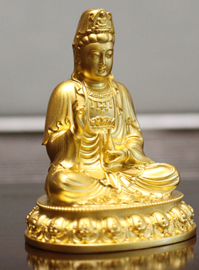 精铸足金观音菩萨佛像摆件汽车内饰汽车用品保平安车载车饰观音