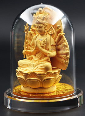 金馨豪品绒沙金佛像汽车内饰车载