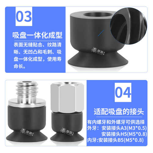 SMC机械手真空吸盘ZP2-TB02/04/06/08/10/15/035MUN-A3/B5/H5吸嘴 - 图2