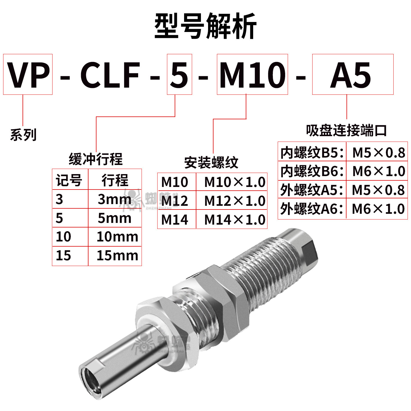 低摩擦内伸缩缓冲金具吸盘杆VP-CLF-10-M10/M14防回转真空吸嘴杆,淘宝优惠券,粉丝福利购,淘宝优惠卷