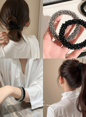 可当手链的发圈2025新款水晶发绳高弹力耐用皮筋扎高马尾头绳头饰
