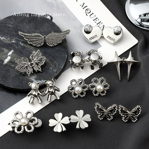 裤腰收紧神器蝴蝶收腰扣平底不硌肉裤腰收紧腰大改小可调节收缩扣 - 图0