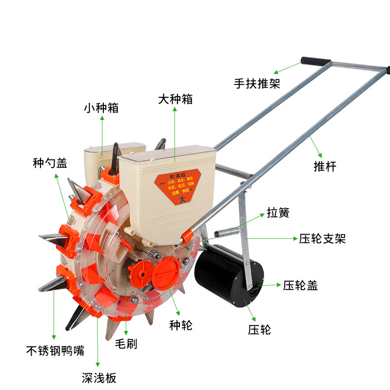 农用手推式玉米播种机花生播种神器多功能新款黄豆萝卜高粱点播机 - 图3