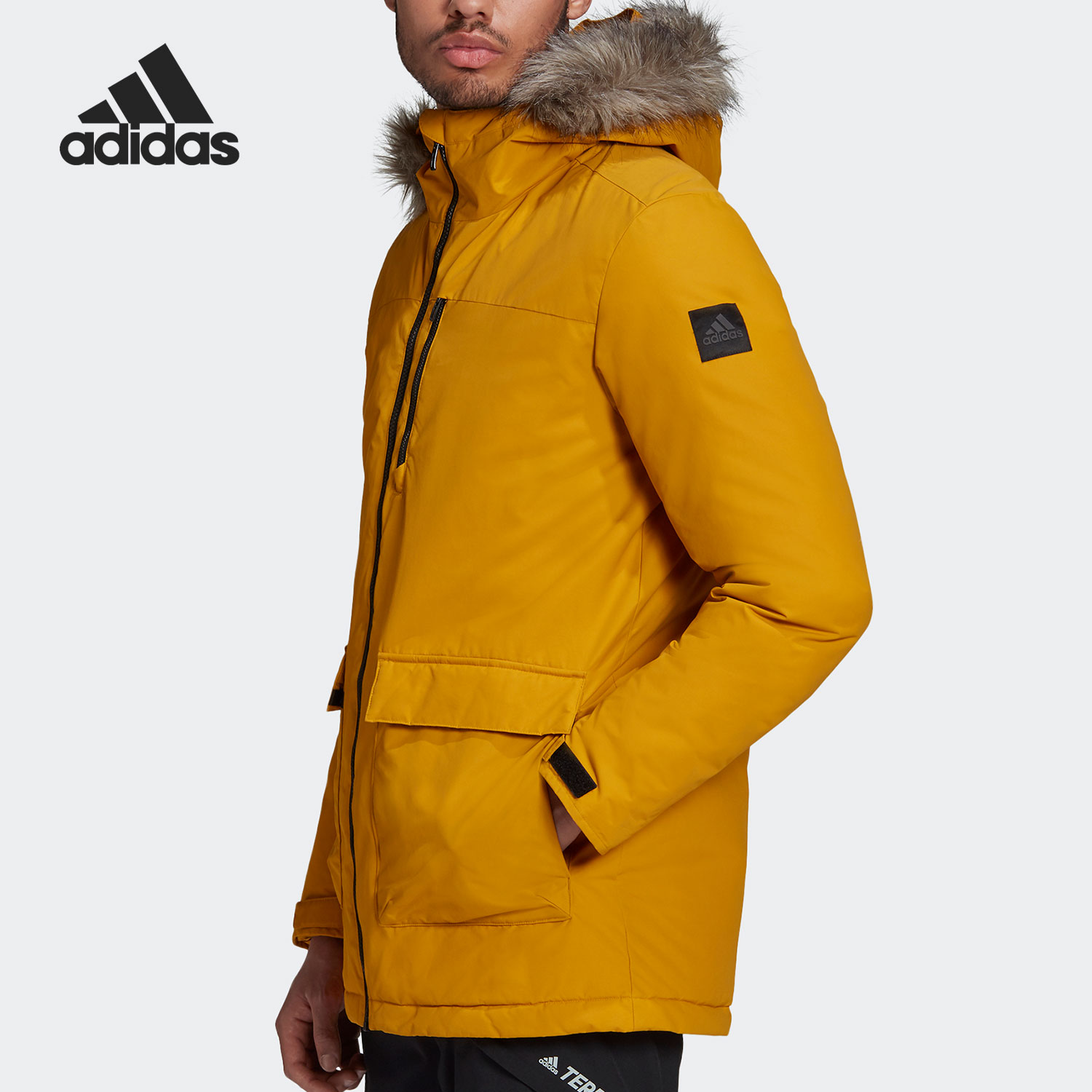 Adidas/阿迪达斯正品新款男子冬季保暖休闲运动保暖棉衣 GK3551-图0