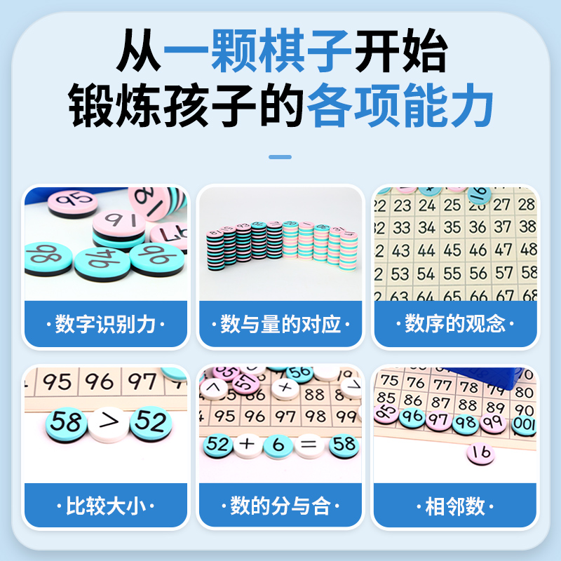 日本kumon磁石100百数板动物数字幼儿园数数认知益智玩具教具3岁 - 图2