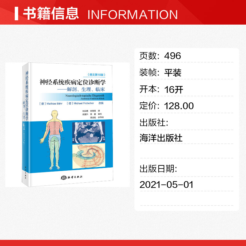 神经系统疾病定位诊断学 解剖生理临床(德文第10版) 神经系统解剖学 神经系统疾病诊断学 常见症状鉴别诊断书籍 神经医学专业知识 - 图0