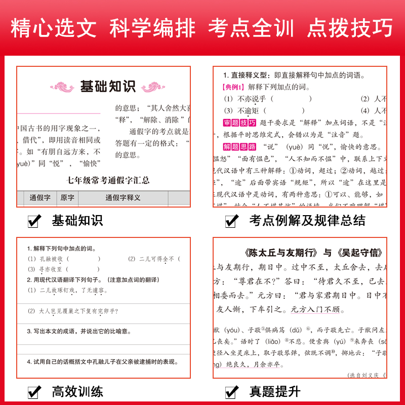 现代文文言文阅读高效训练88篇七八九年级名师特训课外名著阅读理解专项训练 初一二三789年级上下一册阅读拓展作业本基础知识手册 - 图2