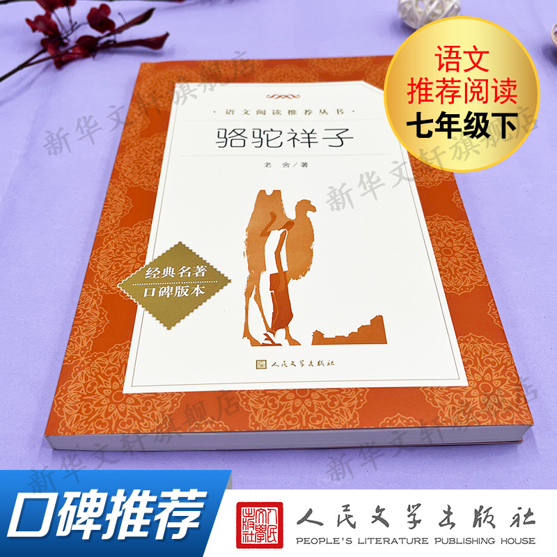 骆驼祥子原著正版 老舍著 世界名著 人民文学出版社推荐书目/789年级初中生青少年/语文海底两万里书课外书 - 图0