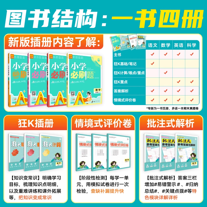 2026小学必刷题一年级二年级三四五六年级上册语文数学英语全套人教版北师苏教版小学生同步练习题册课时作业本练习册小学必刷卷子 - 图1