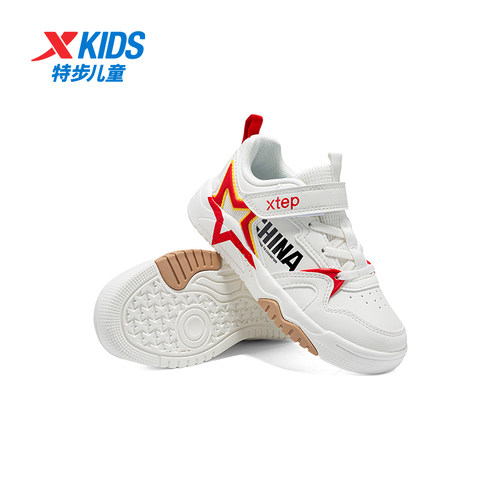 【商场同款】特步童鞋儿童运动鞋小童轻便防滑男童魔术贴休闲板鞋 - 图3