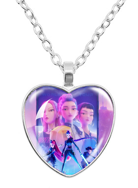 欧美电影猎魔女团时光宝石桃心项链