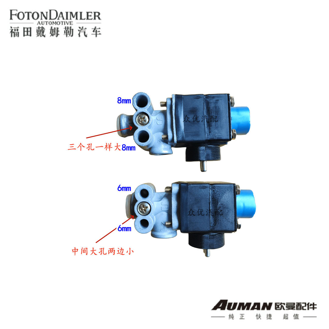 排气制动电磁阀福田欧曼GTL方形二位三通取力阀24V通用型正向货车 - 图0