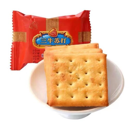 三牛椒盐味苏打饼干3斤独立小包孕妇早餐咸味苏打饼上海特产零食 - 图0