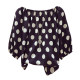 ເສື້ອຢືດແຂນສັ້ນ Polka dot ບ່າໜຶ່ງ