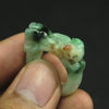 Burmese natural waxy green Pixiu ring and jade