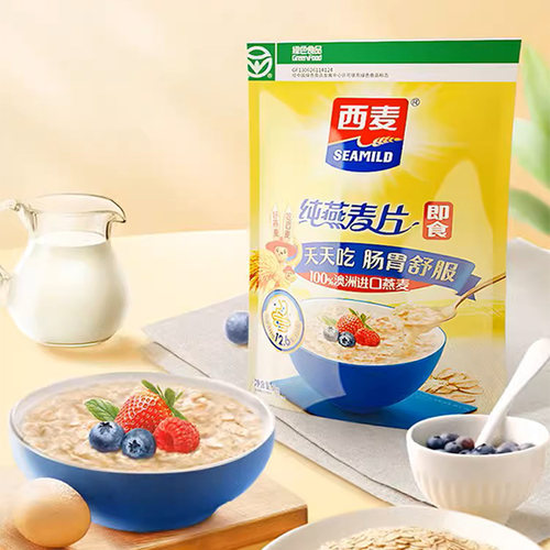 西麦燕麦片1000g袋装早餐代餐麦片冲泡即食原味冲饮纯燕麦片速溶-图1