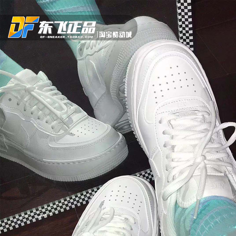 Nike Air Force1空军一号AF1男女解构拼接白色厚底板鞋CI0919-100 - 图0