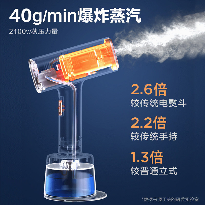 美的手持大蒸汽便携式小型挂烫机 美的护理蒸汽刷/手持挂烫机