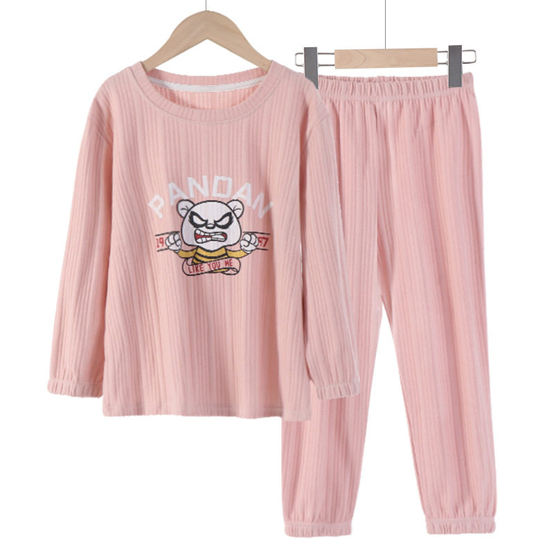 男女童家居服套装春秋长袖纯棉针织坑条睡衣睡裤中大童胖童亲子款,淘宝优惠券,粉丝福利购,淘宝优惠卷