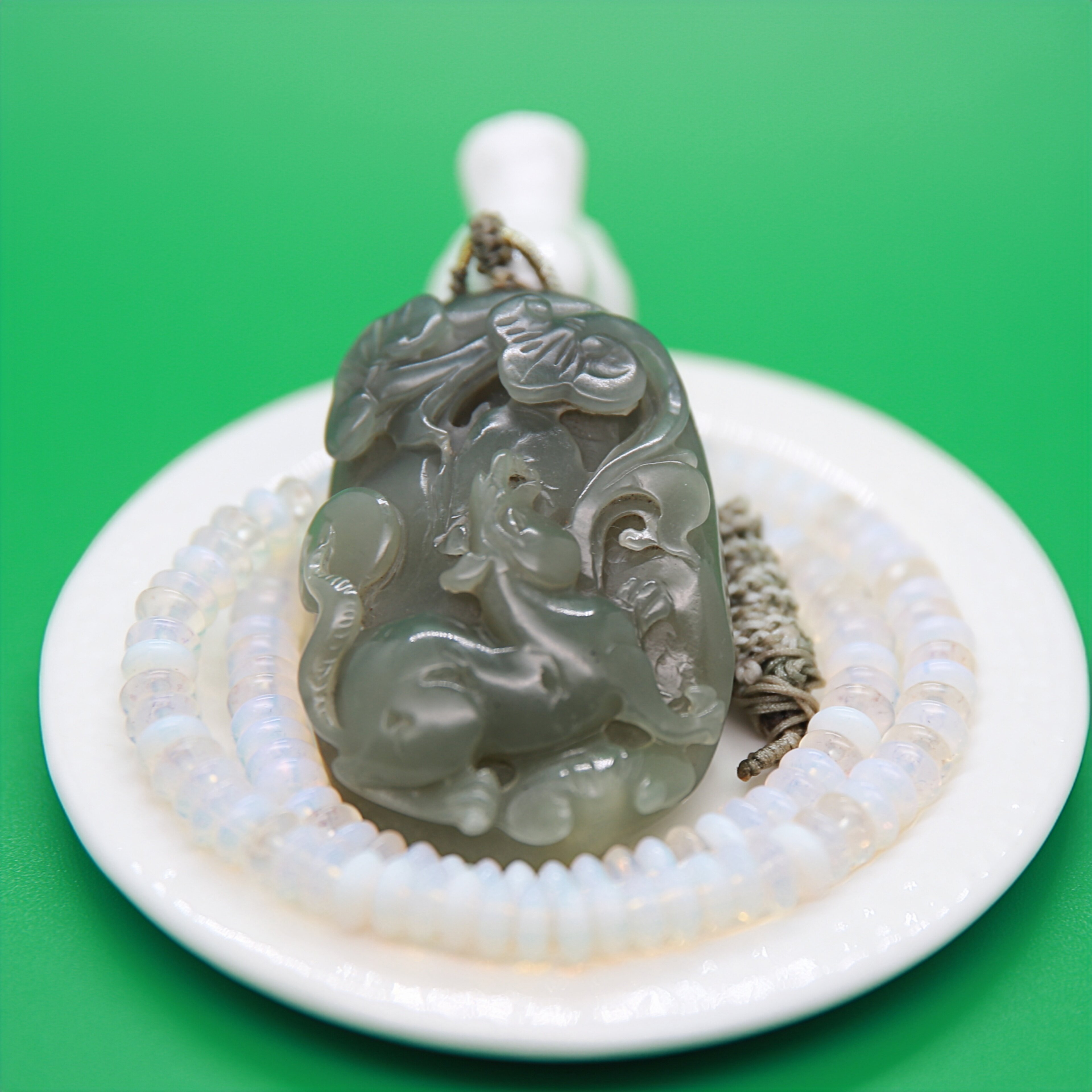 T021 稀有老和田玉 纯手工雕刻大块老料 马年如意 生肖马证书