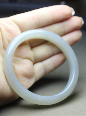 F76和田玉老和田玉镯子小圈口手镯手饰文玩保真胭脂灰高级感证书