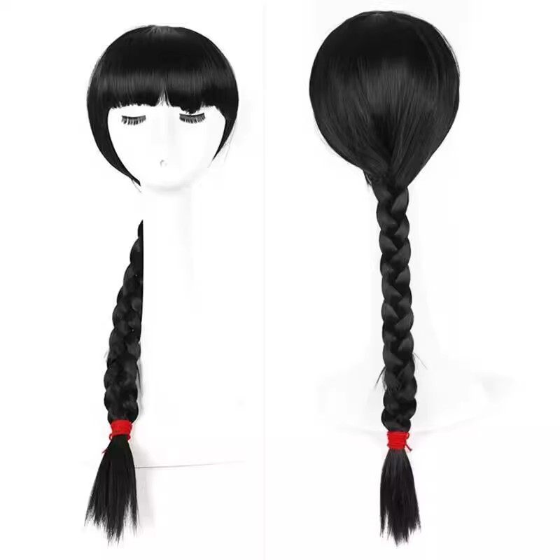 复古齐斜刘海麻花辫全头套铁梅戏剧舞台演出假发需要自己辫辫子,淘宝优惠券,粉丝福利购,淘宝优惠卷