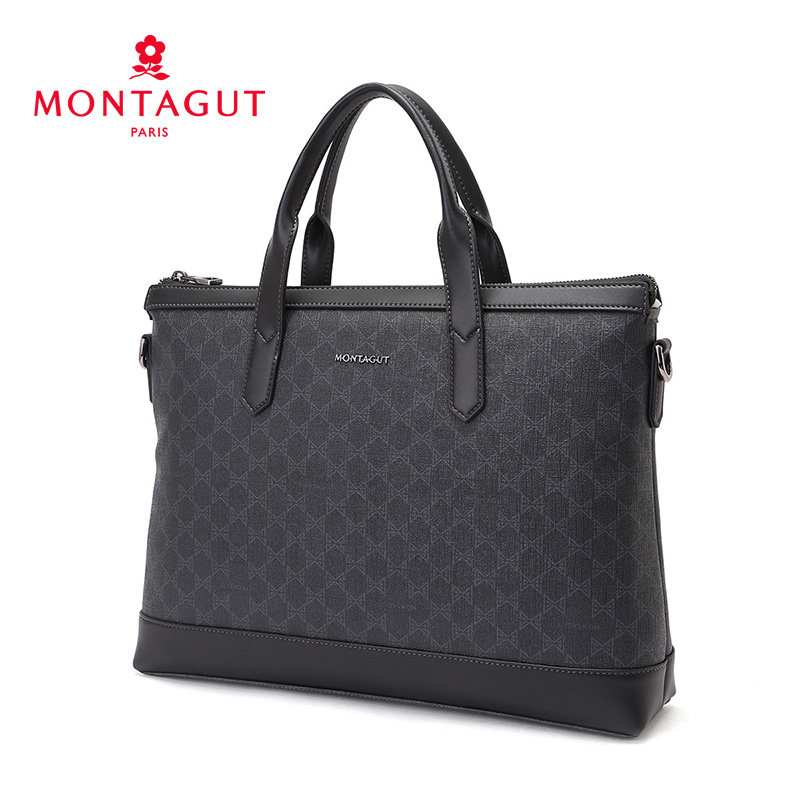 梦特娇男士pvc新款简约单肩公文包 梦特娇皮具男士包袋