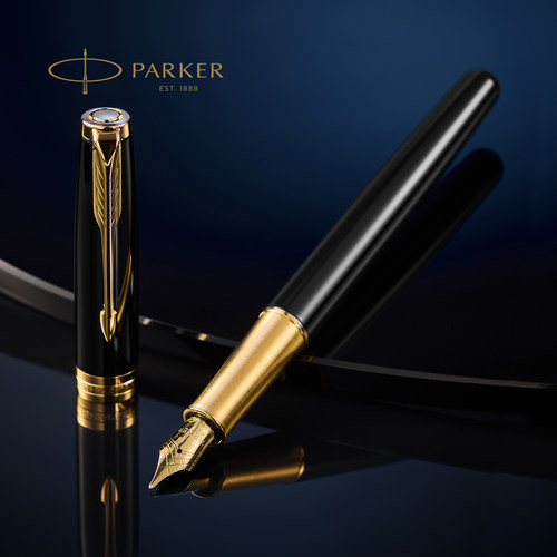 【商务送礼】派克PARKER卓尔18K金尖墨水笔经典木盒送男士礼物高端书写商务送礼高档礼物定制钢笔套装 - 图1