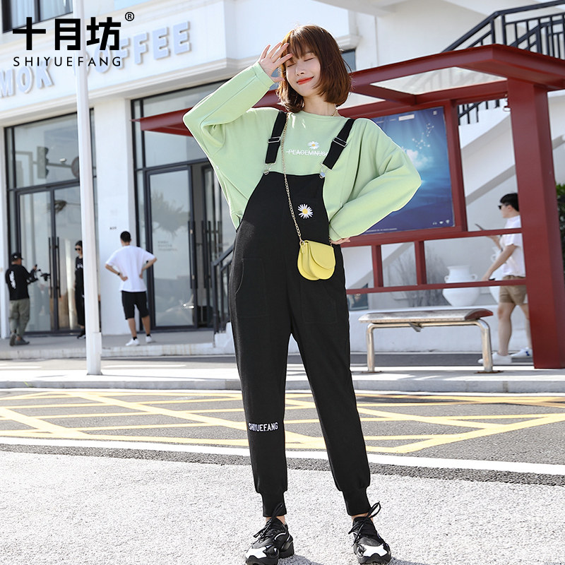 孕妇装春秋季宽松时尚长裤背带裤子 十月坊孕妇打底裤