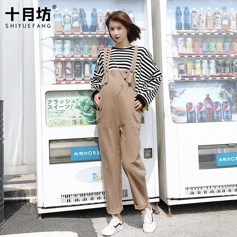 春秋季背带裤宽松外穿潮孕妇裤子 十月坊孕妇打底裤