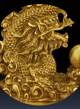 铜龙凤呈祥戏珠一对摆件