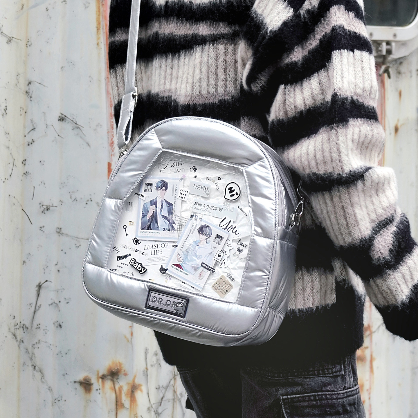 DRDR原创雪洞痛包单肩斜挎双肩20cm娃包日系追星kpop谷美学生党冬,淘宝优惠券,粉丝福利购,淘宝优惠卷