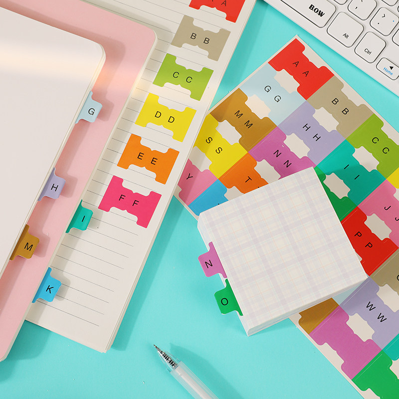 1.5cm小号字母对折索引标签文件资料分页手帐不干胶标签字典贴纸