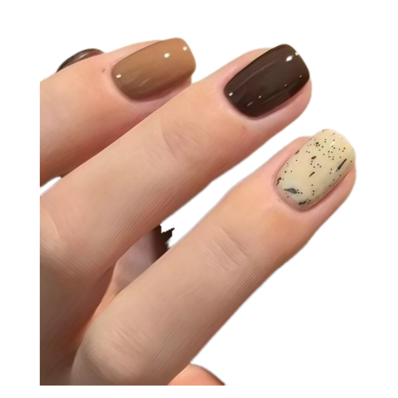 秋冬新款显白渐变法式奶黄色晕染温柔穿戴甲贴片简约高级感可拆卸 - 图3