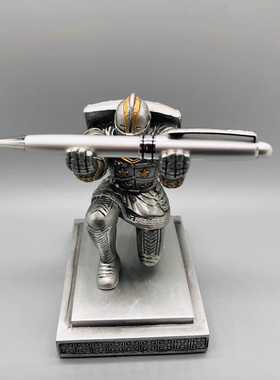 银色士兵骑士礼品礼物笔座