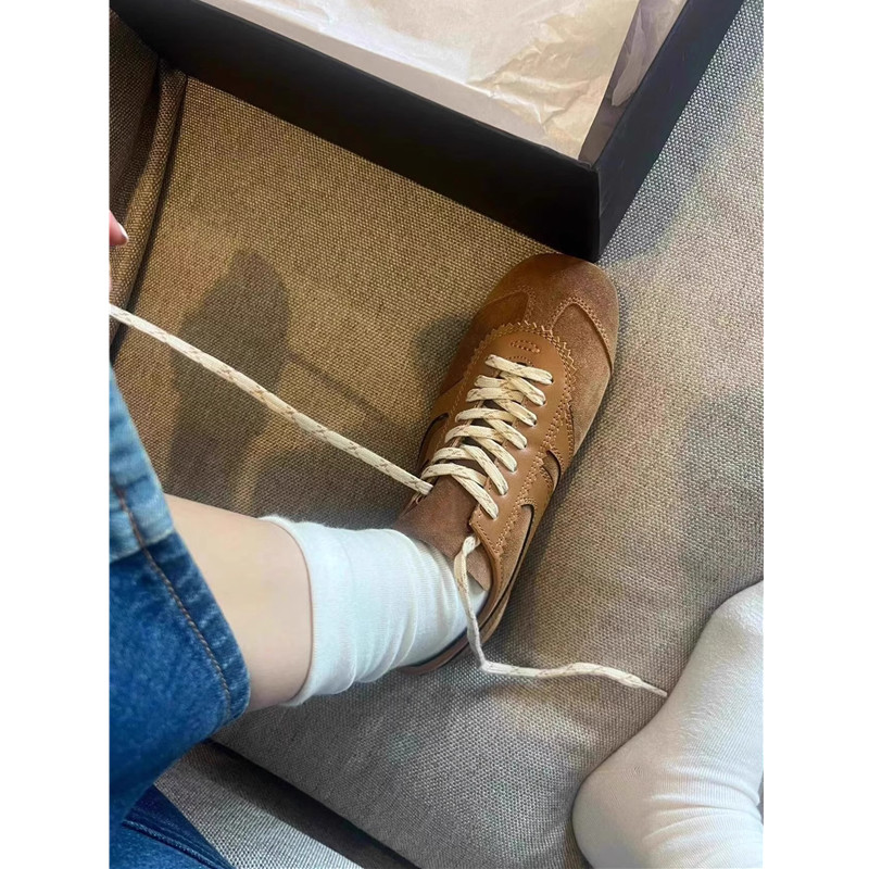 2025新款阿甘鞋轻便休闲百搭运动鞋复古撞色系带小众平底德训鞋女,淘宝优惠券,粉丝福利购,淘宝优惠卷