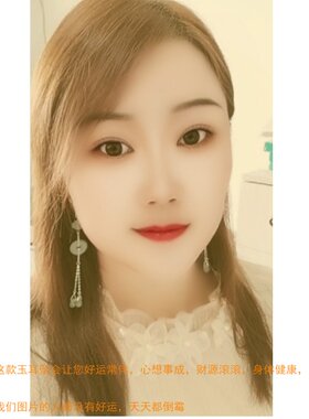 古韵之美招财迎好运小水滴平安扣玉耳坠长款纯银防过敏玉耳环耳线