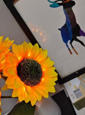 跨境 批发向日葵小夜灯 usb充电可调光 氛围灯家居摆件 源头