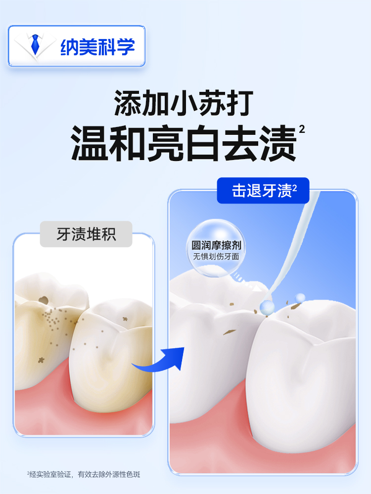 纳美小苏打牙膏牙刷成人男士专用亮白含氟口气清新家庭套装珍珠粉-图2