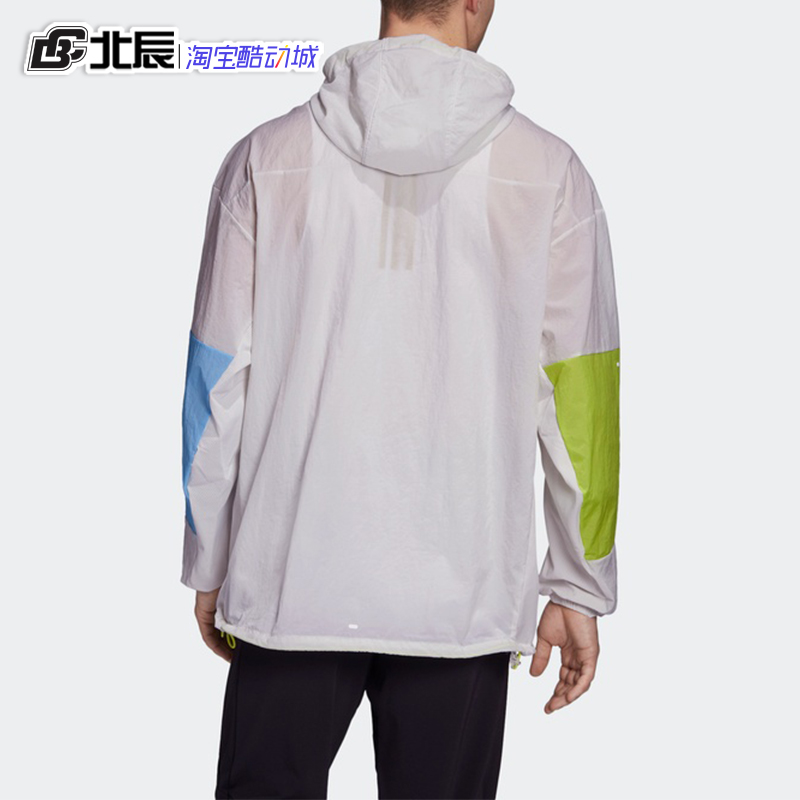 Adidas阿迪达斯外套男子春夏轻薄防晒皮肤衣运动防风套头衫GC8606-图2