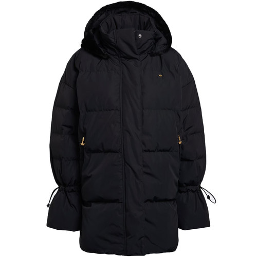 阿迪达斯三叶草羽绒服女子连帽中长款鸭绒保暖外套GU1781 GU1782 - 图3