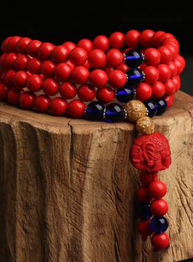 朱砂108颗佛珠手串饰品义乌