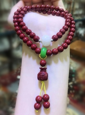 花道语阁朱砂多圈手串紫金砂手链念珠手持佛珠复古手饰民族风